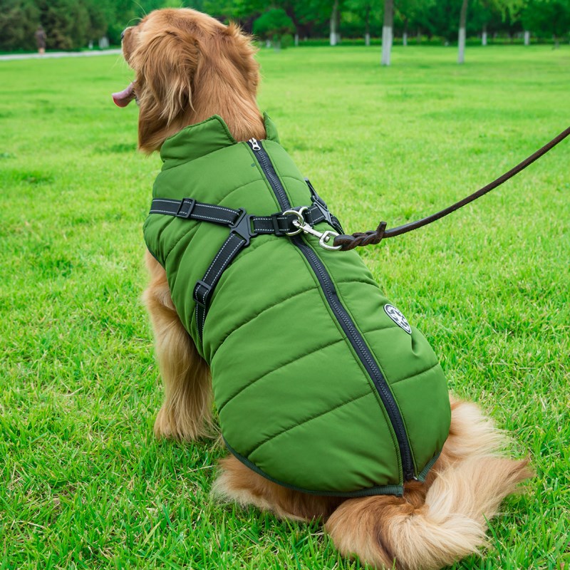 Windproof Waterproof Softshell Dog Coat Harness And Leash