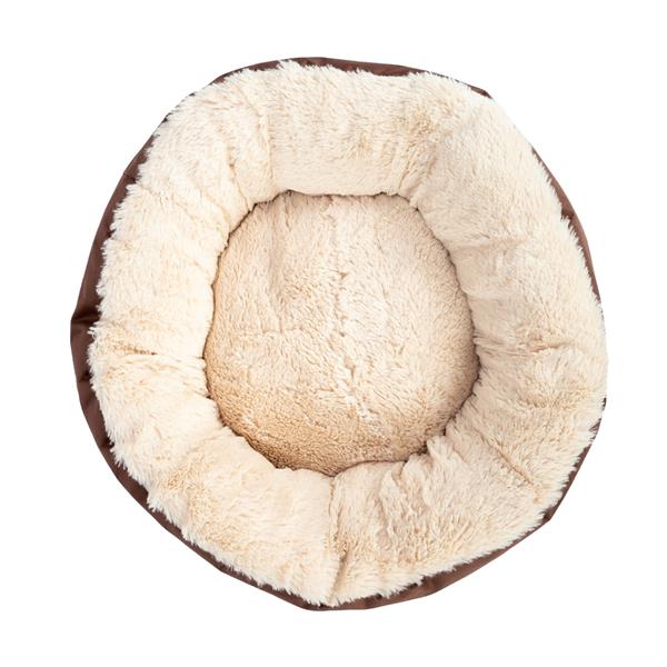 Pet Dog Bed  Warm Soft Nest Round Brown