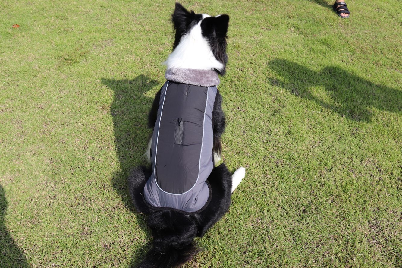 Warm Reversible Dog Coat - Thick Padded Comfortable Winter Dog Jacket, Reflective Safey Dog Vest