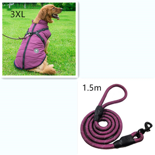 Windproof Waterproof Softshell Dog Coat Harness And Leash