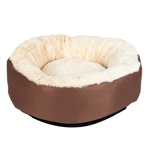 Pet Dog Bed  Warm Soft Nest Round Brown