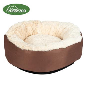 Pet Dog Bed  Warm Soft Nest Round Brown