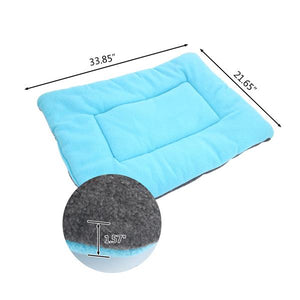 Washable Soft Comfortable Silk Wadding Bed Pad Mat Cushion for Dog Cat Pet Light Blue Size L