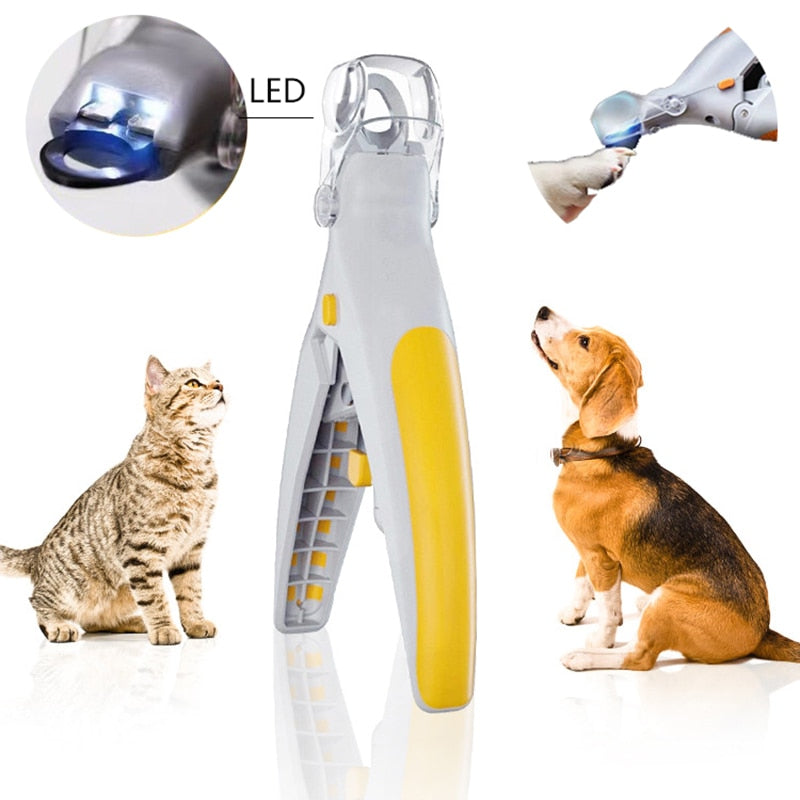 LED Pet Nail Clipper Trimmer  Stainless Steel Grooming Scissors Dog Nail Clippers Pet Claw Nail