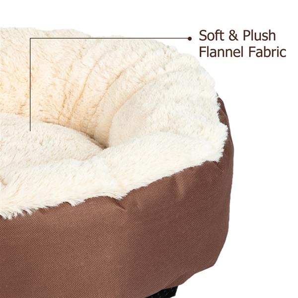 Pet Dog Bed  Warm Soft Nest Round Brown