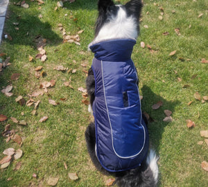 Warm Reversible Dog Coat - Thick Padded Comfortable Winter Dog Jacket, Reflective Safey Dog Vest