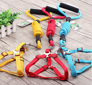 Dog Harness Soft Adjustable with Rope Leash