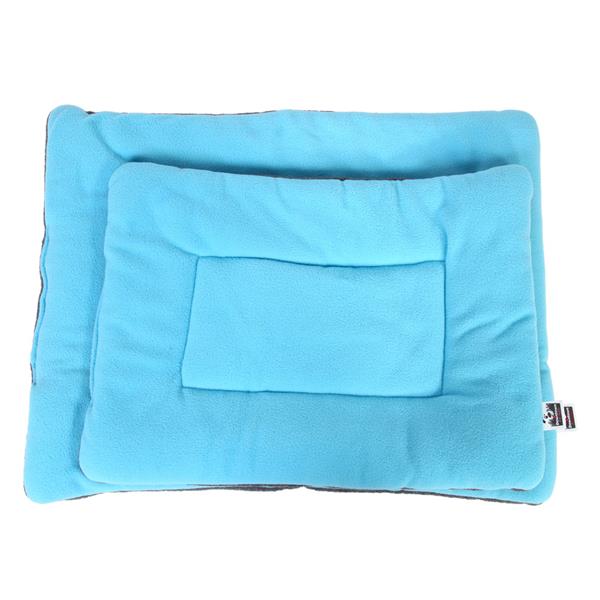 Washable Soft Comfortable Silk Wadding Bed Pad Mat Cushion for Dog Cat Pet Light Blue