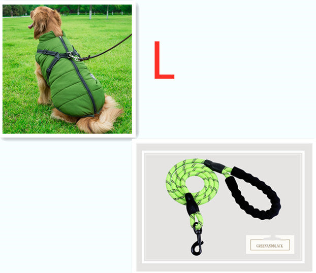 Windproof Waterproof Softshell Dog Coat Harness And Leash