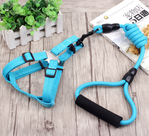 Dog Harness Soft Adjustable with Rope Leash