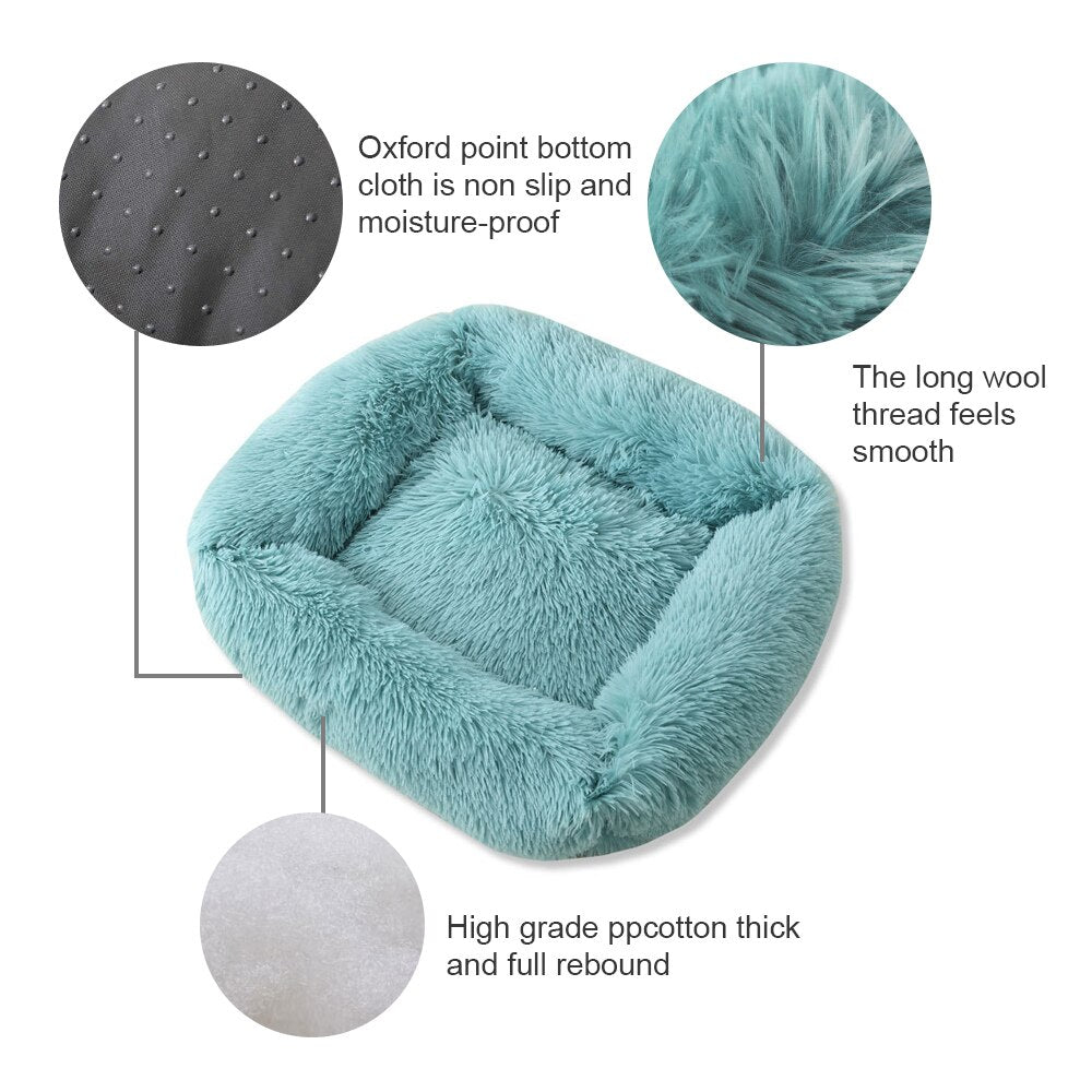 Square Dog Bed Super Soft Warm Plush Mat