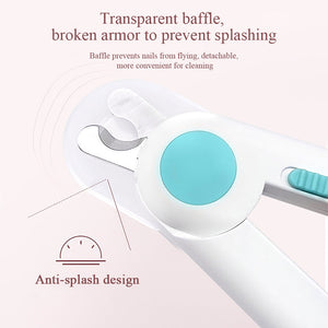 Pet Dog Nail Clipper with LED Light Stainless Steel Scissors Cat Nail Cutter Clippers Trimmer Grinder Professional Grooming Tool