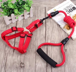 Dog Harness Soft Adjustable with Rope Leash