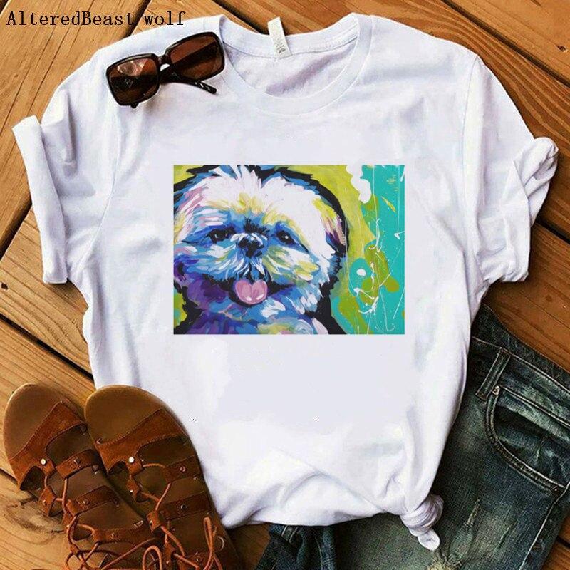Shih Tzu Pop Dog Art Mama T-Shirt Summer 2021