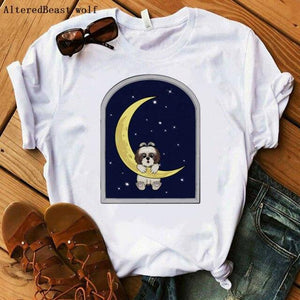 Shih Tzu Pop Dog Art Mama T-Shirt Summer 2021
