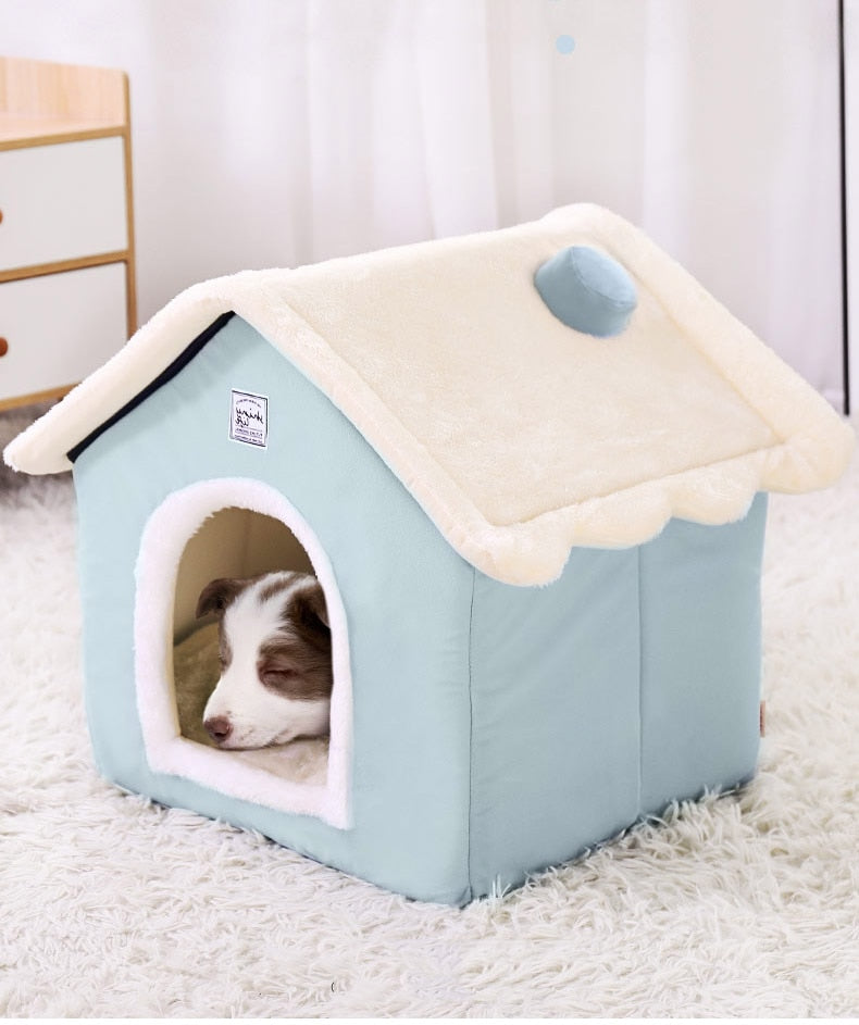 Dog Cozy Sleeping Bed House With Washable Removable Mat