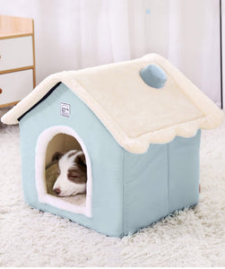 Dog Cozy Sleeping Bed House With Washable Removable Mat
