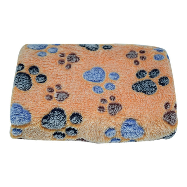 Pet Dog Bed Blanket Soft Fleece Cat Cushion Blanket Winter Warm Paw Print Pet Cats Cover Blanket For Small Medium Large Dogs Mat