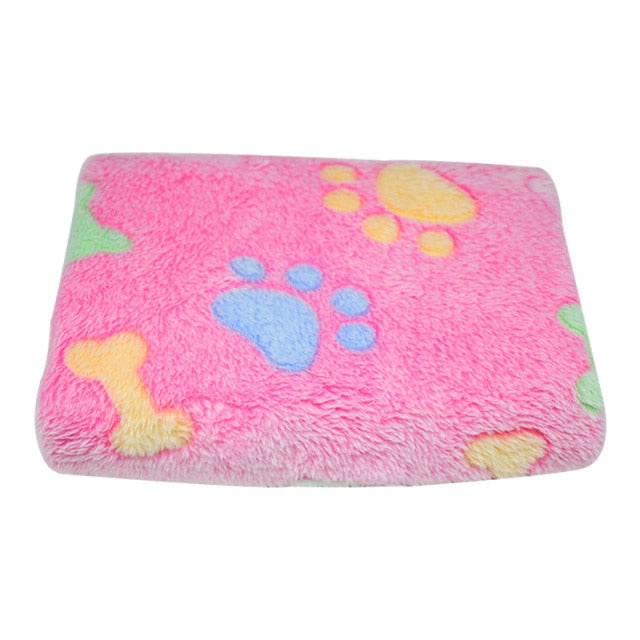 Pet Dog Bed Blanket Soft Fleece Cat Cushion Blanket Winter Warm Paw Print Pet Cats Cover Blanket For Small Medium Large Dogs Mat