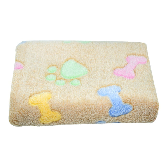 Pet Dog Bed Blanket Soft Fleece Cat Cushion Blanket Winter Warm Paw Print Pet Cats Cover Blanket For Small Medium Large Dogs Mat