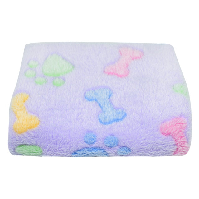 Pet Dog Bed Blanket Soft Fleece Cat Cushion Blanket Winter Warm Paw Print Pet Cats Cover Blanket For Small Medium Large Dogs Mat