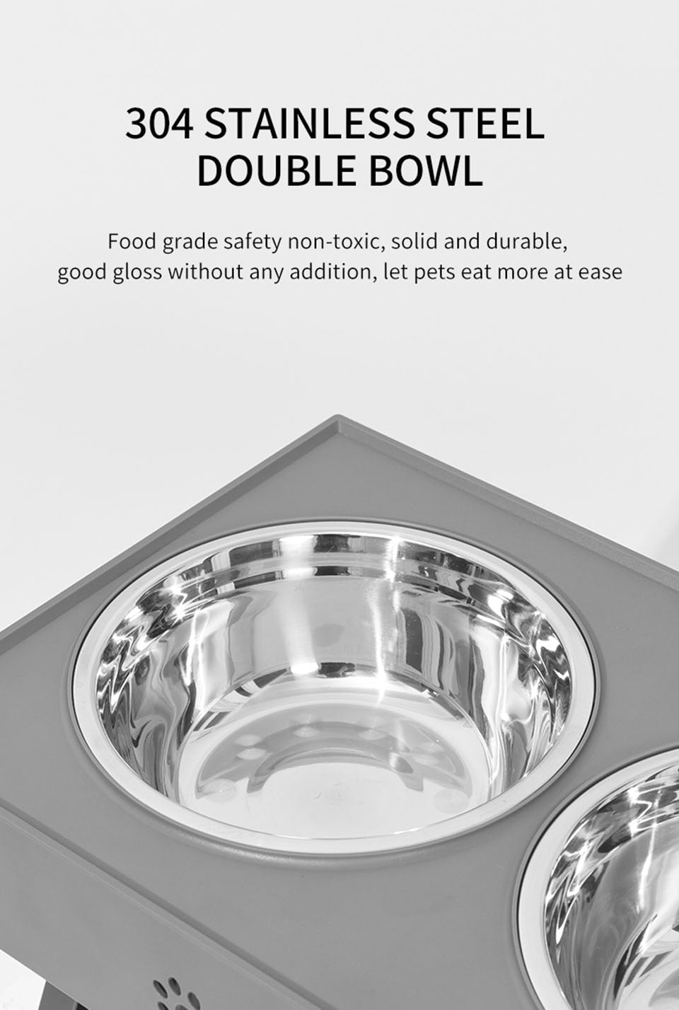 Dog Bowl Elevated Non-Slip With Three Adjustable Height