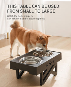 Dog Bowl Elevated Non-Slip With Three Adjustable Height