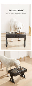 Dog Bowl Elevated Non-Slip With Three Adjustable Height