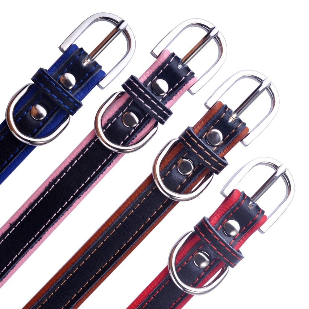 Adjustable Personalized Laser Engraved Dog Leather Collar