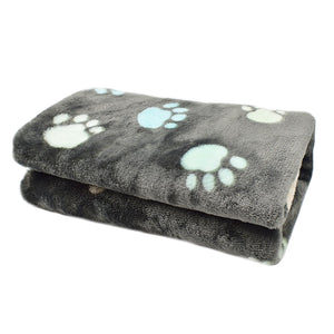 Pet Dog Bed Blanket Soft Fleece Cat Cushion Blanket Winter Warm Paw Print Pet Cats Cover Blanket For Small Medium Large Dogs Mat