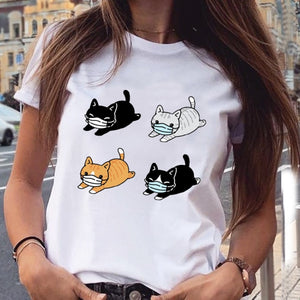 Women's Graphic Paw Dog Love T-Shirt - Cute and Stylish Tee for Dog Lovers