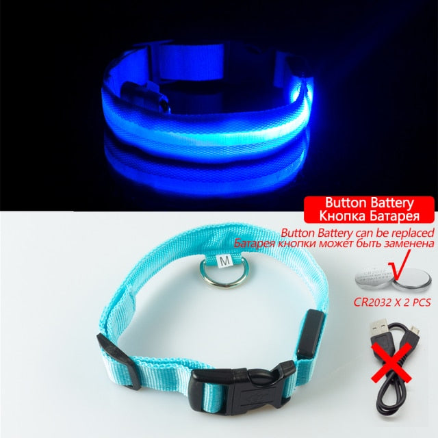 USB Charging Led Dog Collar Anti-Lost/Avoid Car Accident Collar For Dogs Puppies Dog Collars Leads LED Supplies Pet Products