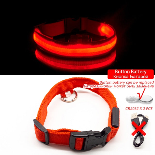 USB Charging Led Dog Collar Anti-Lost/Avoid Car Accident Collar For Dogs Puppies Dog Collars Leads LED Supplies Pet Products