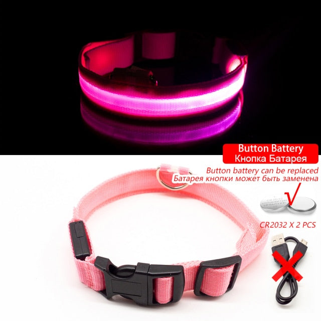 USB Charging Led Dog Collar Anti-Lost/Avoid Car Accident Collar For Dogs Puppies Dog Collars Leads LED Supplies Pet Products