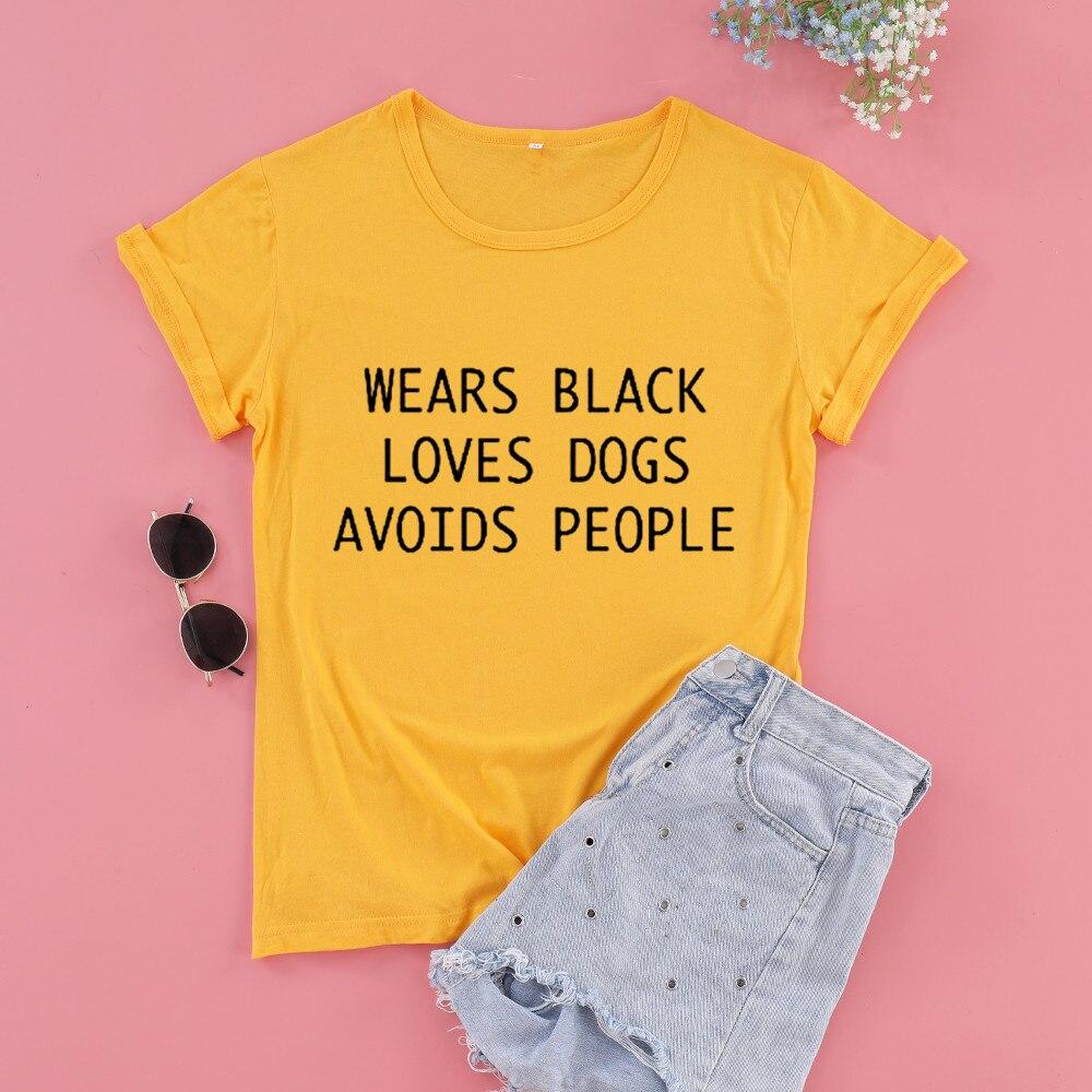 WEARS BLACK LOVES DOGS AVOIDS PEOPLE T-Shirt