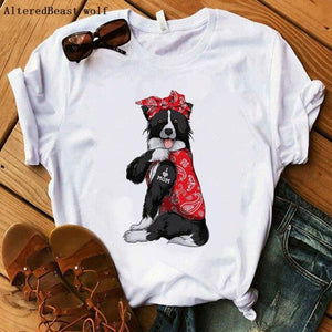 Border Collie I Love Mom T-Shirt Summer 2022