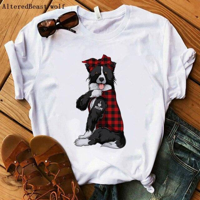 Border Collie I Love Mom T-Shirt Summer 2022