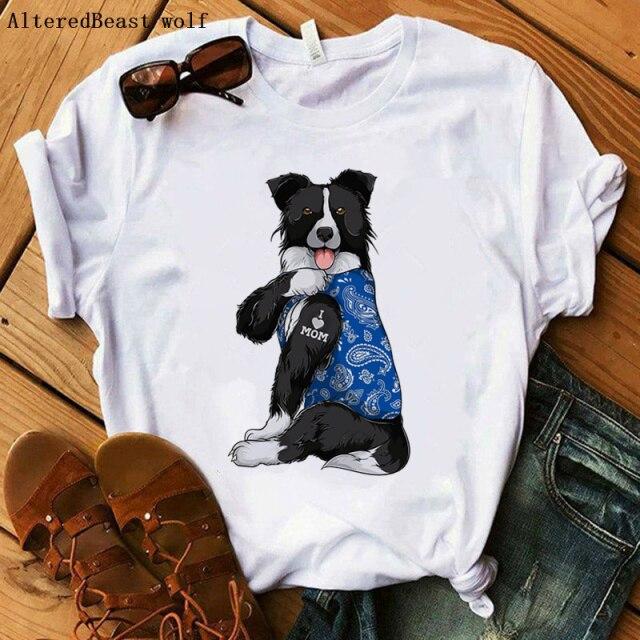 Border Collie I Love Mom T-Shirt Summer 2022