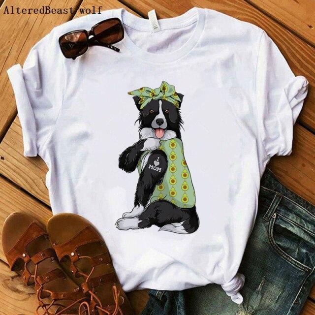 Border Collie I Love Mom T-Shirt Summer 2022