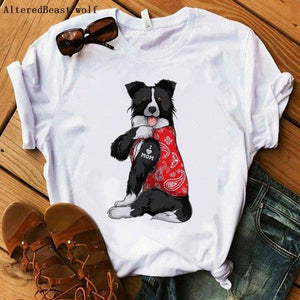 Border Collie I Love Mom T-Shirt Summer 2022