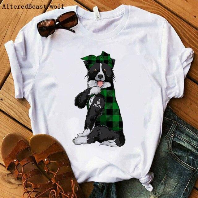 Border Collie I Love Mom T-Shirt Summer 2022