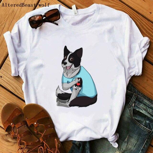 Border Collie I Love Mom T-Shirt Summer 2022