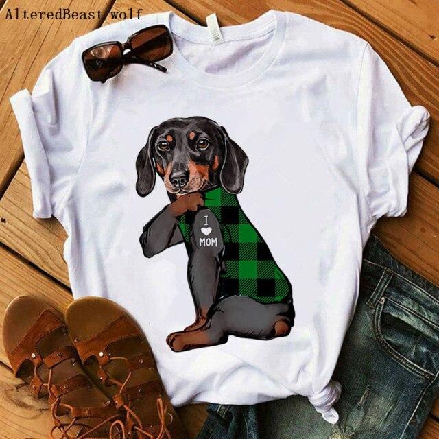 Summer 2021 Dachshund I Love Mom T-shirt