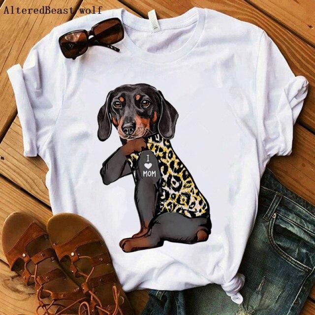 Summer 2021 Dachshund I Love Mom T-shirt