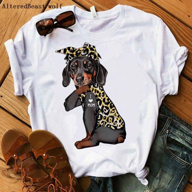 Dachshund I Love Mom T-shirt Summer 2022