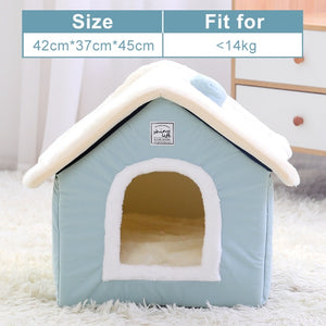 Dog Cozy Sleeping Bed House With Washable Removable Mat